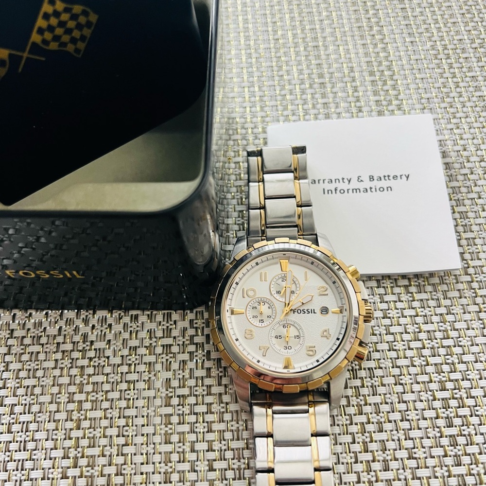 Fossil Silver and Gold Watch Elegant Design